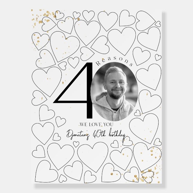 40 Reasons We Love You Gold Board (Front)