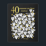 40 Reasons We Love You Metal Print<br><div class="desc">A wonderful 40th birthday present idea. This fabulous '40 reasons we love you'  metal print contains 40 hearts for you to fill with 40 short messages of love. Perfect for a special 40th birthday gift from the family. Gold plus ANY color background.</div>