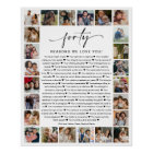 40 Reasons We Love You Photo Collage Keepsake Gift