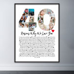 40 Reasons Why I Love You 40th Birthday Collage Poster<br><div class="desc">Celebrate love and create lasting memories with this Reasons Why I Love You Photo Collage. This customizable template allows you to craft a heartfelt and personalized gift that's perfect for various occasions, from wedding anniversaries to birthdays, Valentine's Day, or just because. Reasons Why I Love You - Express your love...</div>