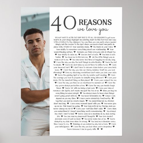 40 reasons why we love you PHOTO  poster