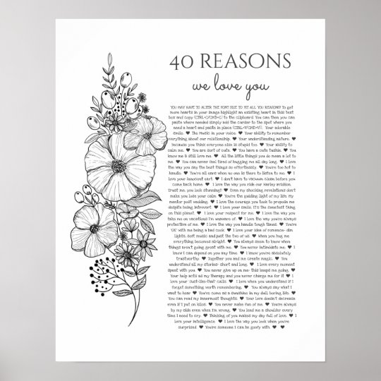40-reasons-why-we-love-you-tattoo-style-gift-poster-zazzle