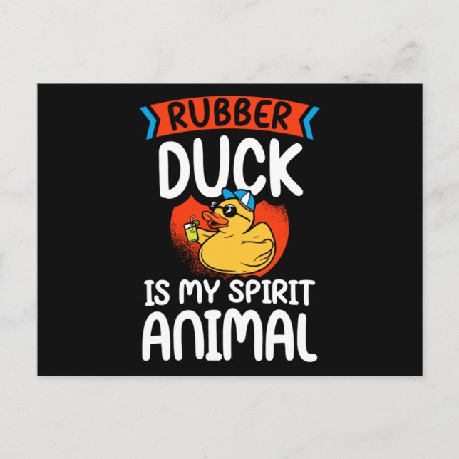 40.Rubber duck for a Duck Lovers Announcement Postcard (Front)