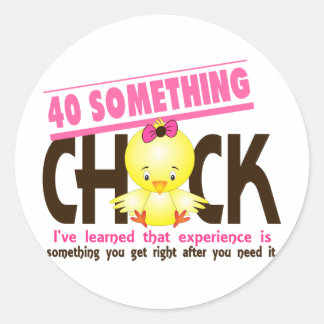 40-Something Chick 2 Classic Round Sticker