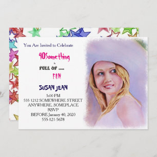 40 SOMETHING & Full of Fun Summer Hat Invitation