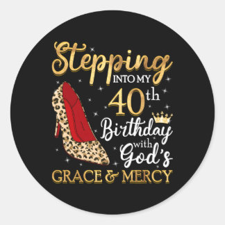 40 Stepg Into My 40Th Classic Round Sticker
