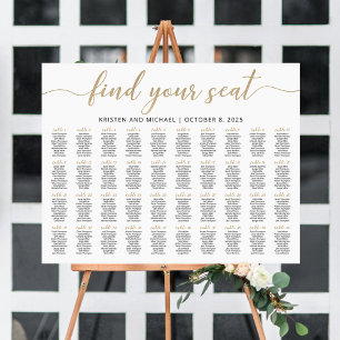 40 Tables Find Your Seat Seating Chart  Foam Board
