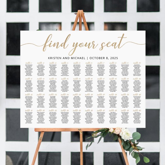 40 Tables Find Your Seat Seating Chart  Foam Board (Creator Uploaded)