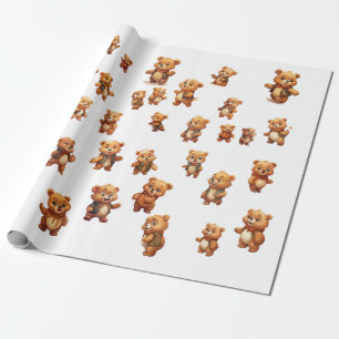40 Teddy Bear editable Wrapping Roll Paper