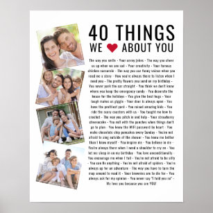 40 Things We Love About You   Birthday List Poster