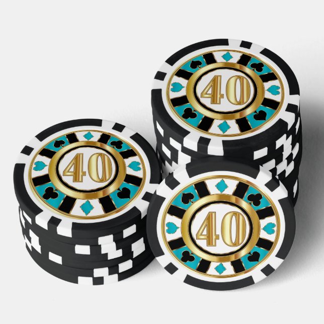 40 Turquoise Casino Chip Las Vegas  (Stack)