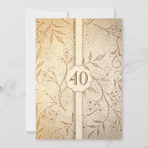 40 wedding anniversary vintage floral invitations