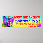 40&quot;x12&quot; Gigglebellies Peanut  Birthday Star Banner Poster at Zazzle