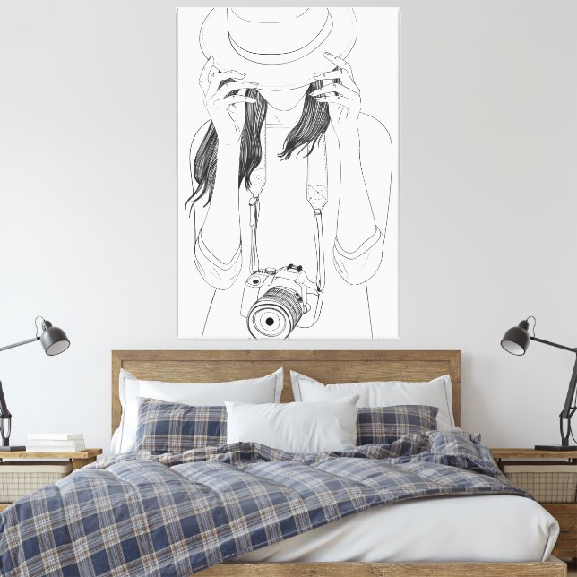 40" x 60" Photographer Canvas Print Wall Art (Insitu(Bedroom))