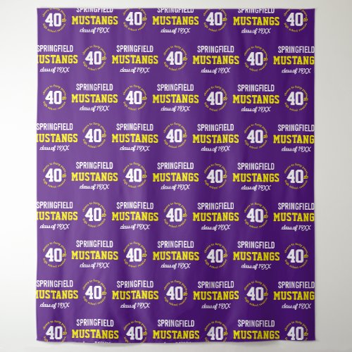 40 Year High School Reunion Step Repeat Backdrop