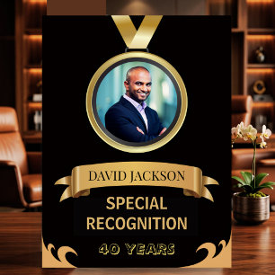 40 Year Jumbo Supervisor Work Anniversary Photo  Card