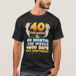 40 Year Married Happy 40Th Wedding Anniversary Cou T-Shirt<br><div class="desc">40 Year Married Happy 40th Wedding Anniversary Couple Ring</div>