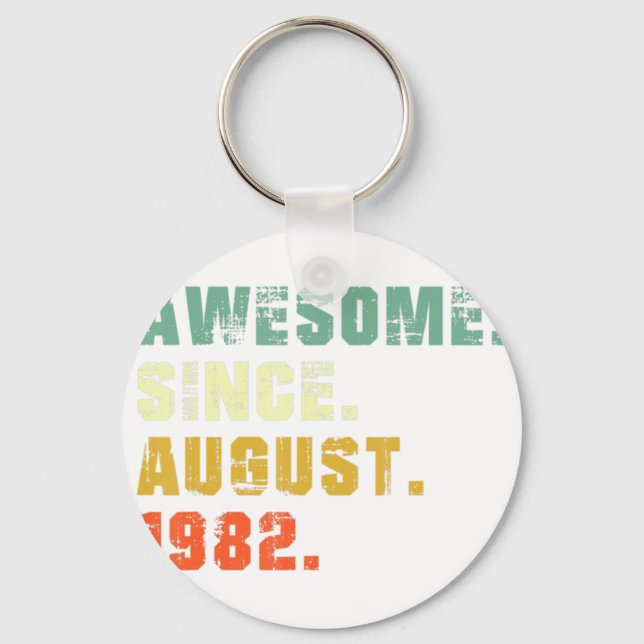 40 Year Old 40th Birthday Gifts Awesome Since Augu Keychain (Front)