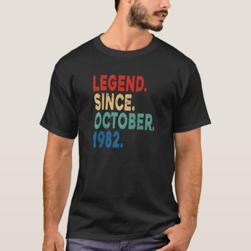 40 Year Old  40th Birthday Legend Since October 19 T_Shirt