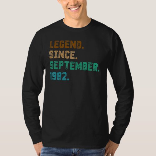40 Year Old 40th Birthday  Legend Since September  T_Shirt