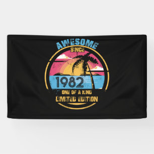 40 Year Old Awesome Since 1982 40th Birthday Banner