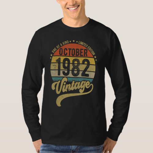 40 Year Old  Awesome Since October 1982 40th Birth T_Shirt