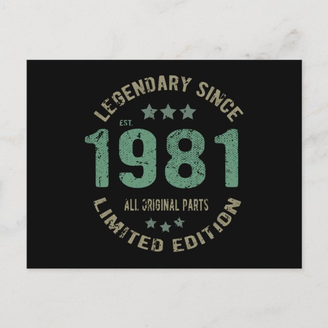 40 Year Old Bday Legend 40th Birthday Postcard (Front)