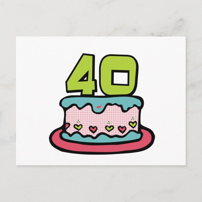 40 Year Old Birthday Cake Postcard (Front)