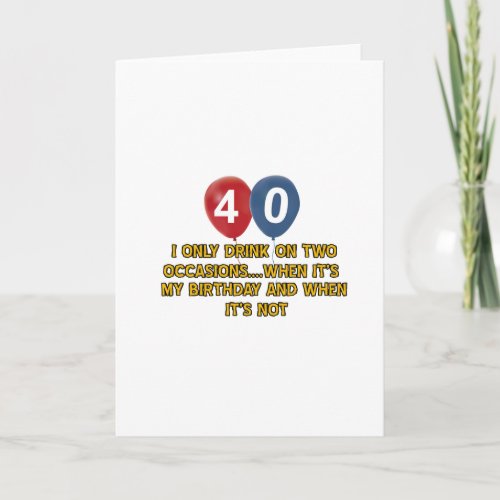 40 year old birthday designs card