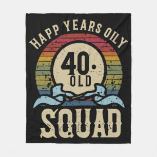40 Year Old Birthday Squad Vintage Fleece Blanket