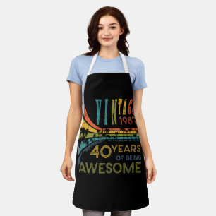 40 Year Old Birthday Vintage 1982 40th Birthday Apron
