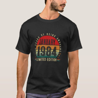 40 Year Old Born In January 1984 Retro 40th Birthd T-Shirt