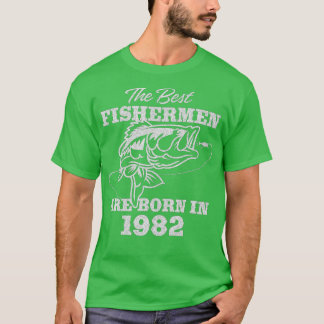 40 Year Old Fisherman_ Fishing 1982 40th Birthday T-Shirt