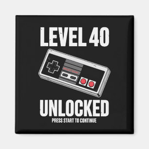 40 Year Old Forty Birthday Gift Level 40 Unlocked Magnet