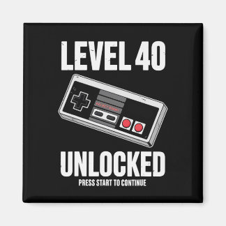 40 Year Old Forty Birthday Gift Level 40 Unlocked Magnet