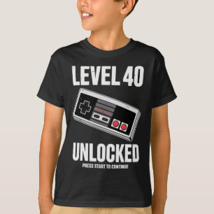 40 Year Old Forty Birthday Gift Level 40 Unlocked T-Shirt