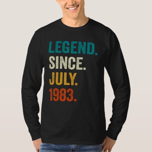 40 Year Old Gift Legend Since July 1983 40th Birth T_Shirt