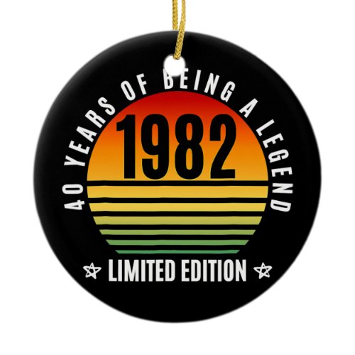 40 Year Old Gifts Retro 1982 Limited Edition 40th Ceramic Ornament