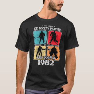 40 Year Old Ice Hockey Player 1982 40th Birthday V T-Shirt