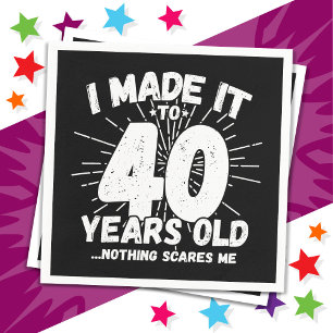 40 Year Old Sarcastic Meme Funny 40th Birthday Napkins