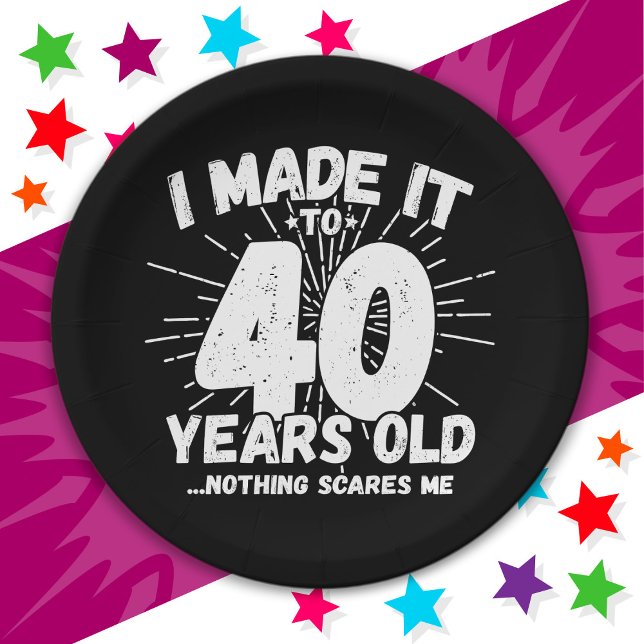 40 Year Old Sarcastic Meme Funny 40th Birthday Paper Plates (Creator Uploaded)