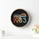 40 Year Old Vintage 1983 Retro 40th Birthday Gift  Clock<br><div class="desc">Celebrate your 40th birthday because you are a classic, unique, and living legend. 40th birthday clock for men and women You were born in the months of January, February, March, April, May, June, July, August, September, October, November, and December of 1983. The ideal present for men and women reaching 40...</div>