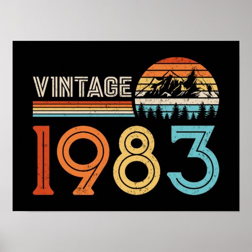 40 Year Old Vintage 1983 Retro 40th Birthday Gift  Poster