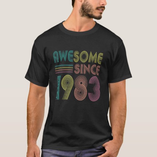 40 Year Old Vintage Awesome Since 1983 Retro 40th  T_Shirt