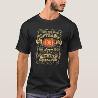 40 Year Old Vintage September 1981 40Th Birthday M T-Shirt