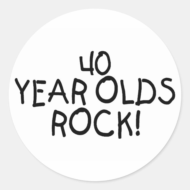 40 Year Olds Rock Classic Round Sticker (Front)
