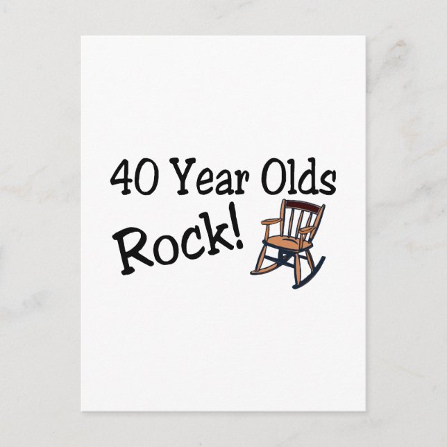 40 Year Olds Rock (Rocking Chair) Postcard (Front)