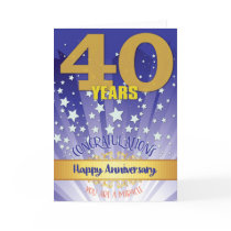 40 Year Recovery Anniversary Bold Numeral Card