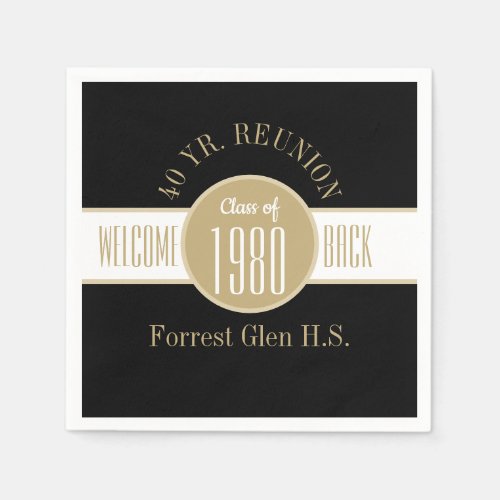 40 Year Reunion Welcome Back Napkins