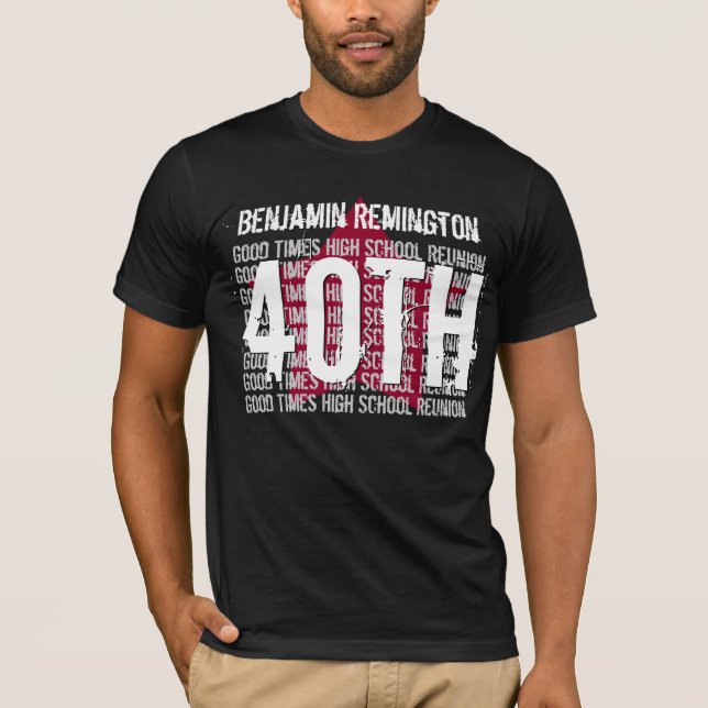 40 Year School Reunion Any Calendar Year STAR V18H T-Shirt (Front)